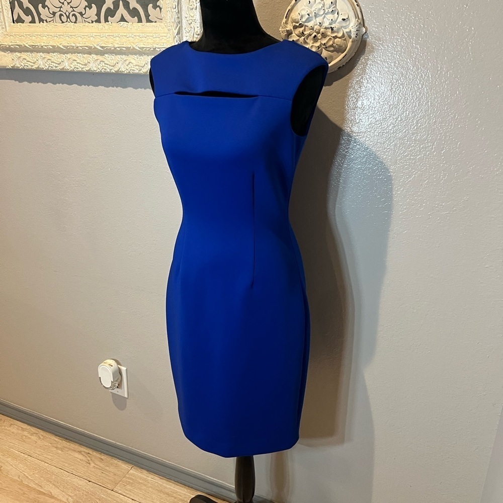 Calvin Klein Blue Sleeveless Shift Dress - Picture 5 of 12